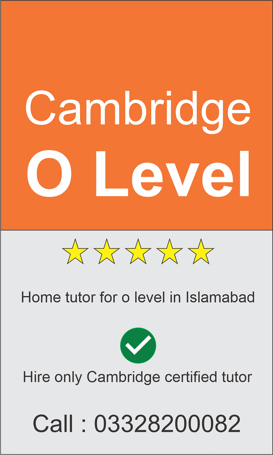 Home tutor for o level in Islamabad