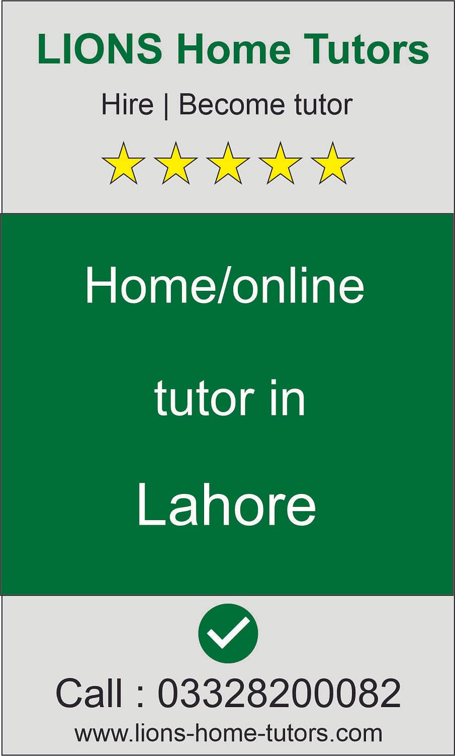Home tutor in Lahore