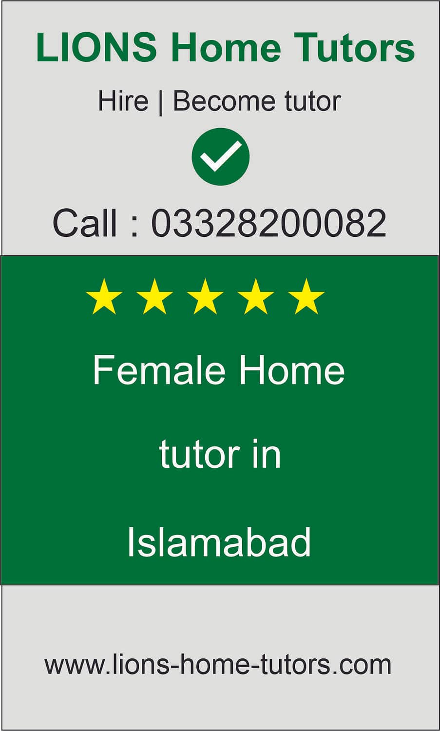 female home tutor in Islamabad