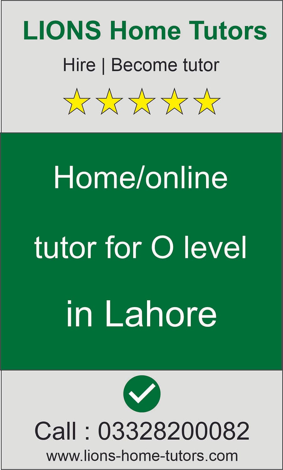 Home tutor for o level in Lahore
